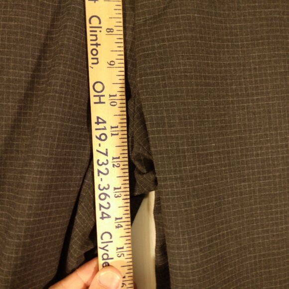 Banana Republic pants mens 33x30 gray wind slim fit flat front dress khaki check - Picture 4 of 9